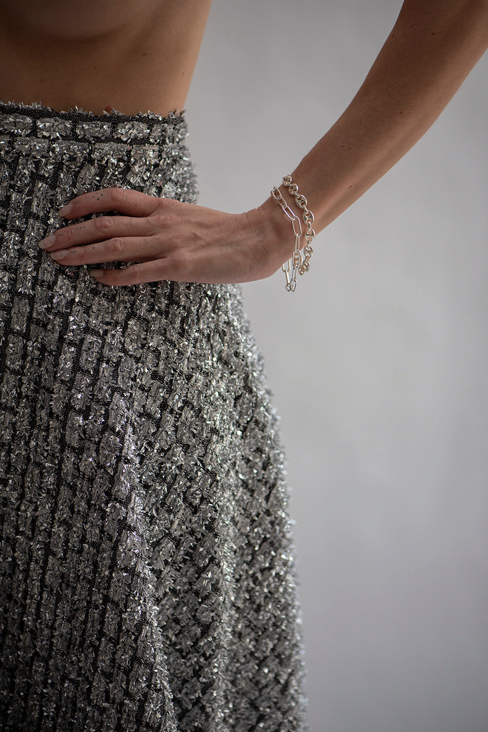 Button Silver bracelet