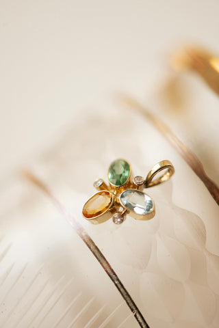 Vintage Emerald Citrine Topaz