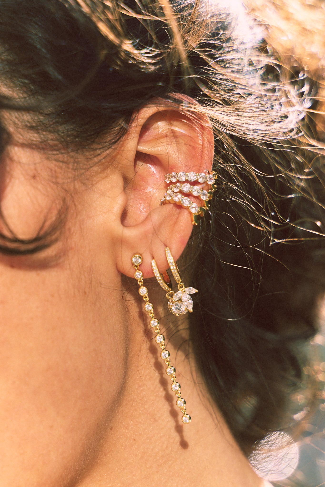 Strass Earcuff Gold