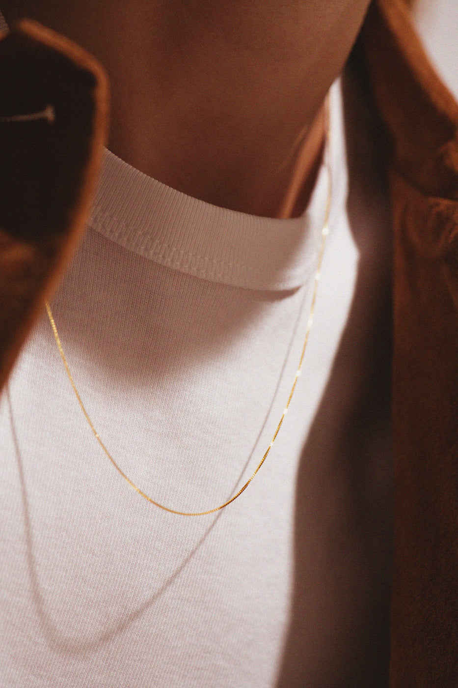 Solid Thin Gold Necklace