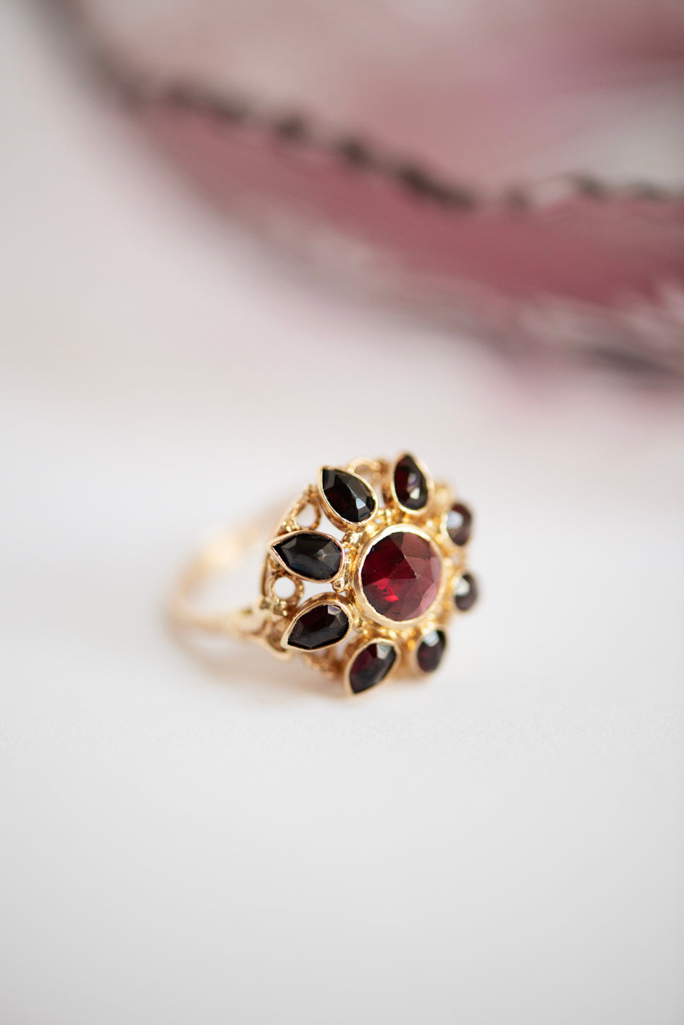 Vintage Garnet Flower