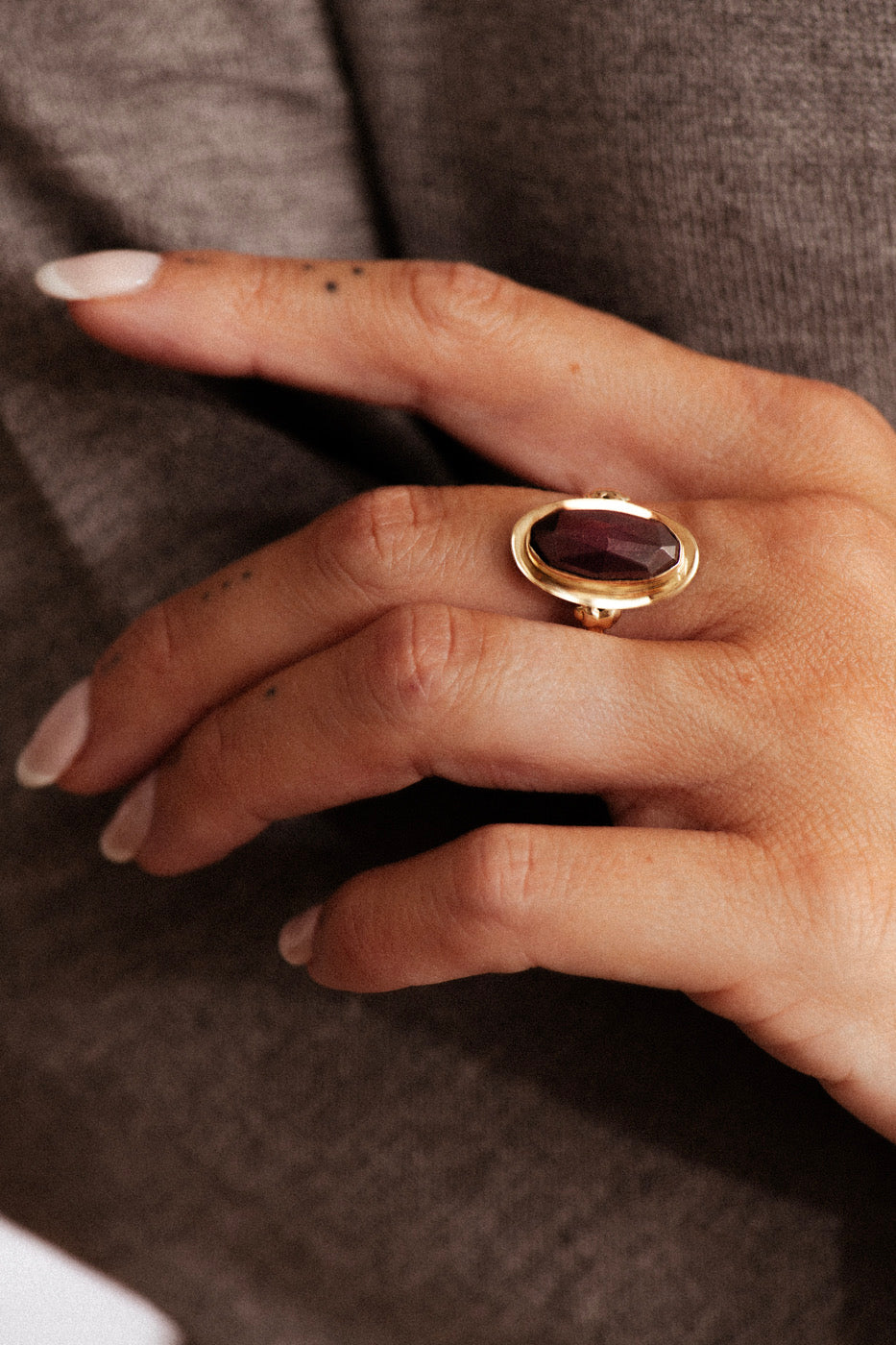 Vintage Oval Garnet