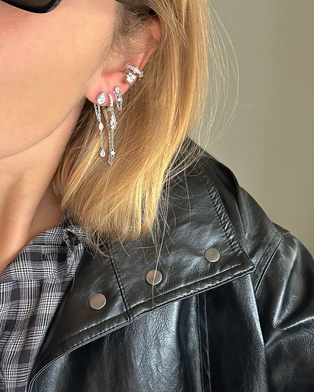 Strass Silver White Oval