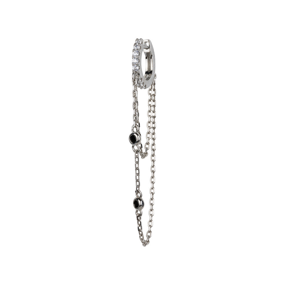 Strass Silver Circle black