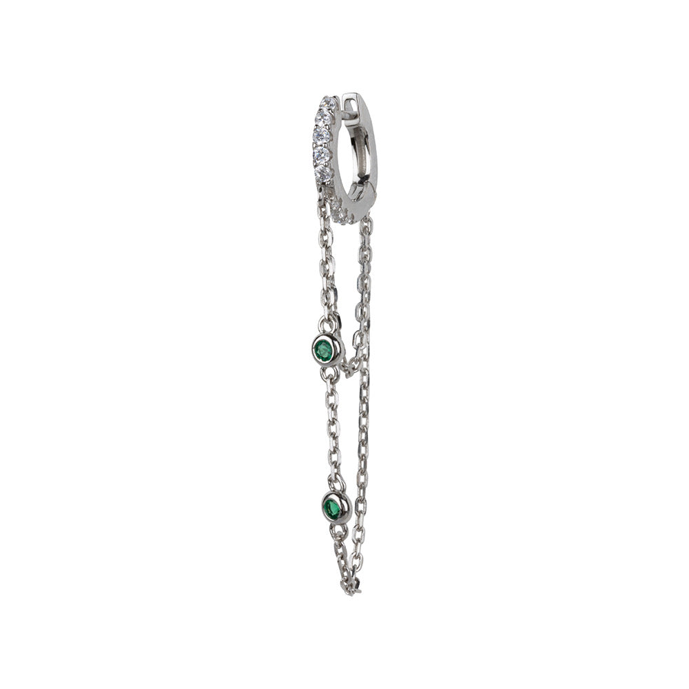 Strass Silver Circle green