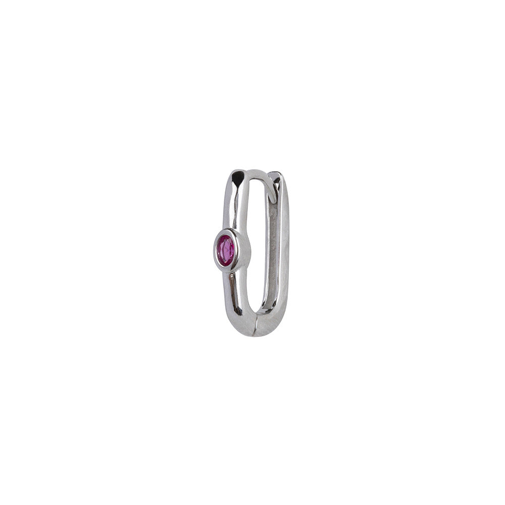 Oval Pink Silver